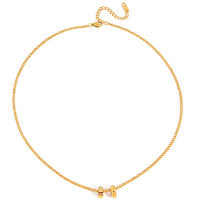 18K Gold Quiet Joy Dainty Ring Pendant Necklace