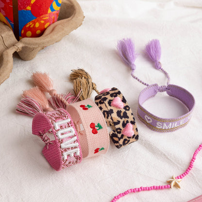 Clean Girl Pink Wristband Friendship Bracelet