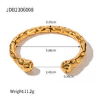 18K Gold Raw Luxe Statement Stacking Cuff Bangle Bracelet