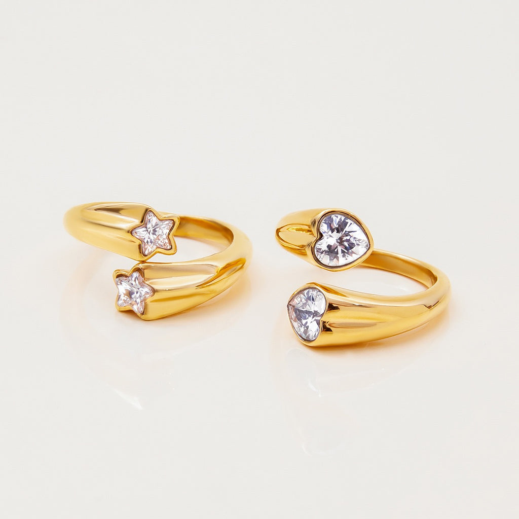 18K Gold Shooting Star Bejeweled Statement Ring
