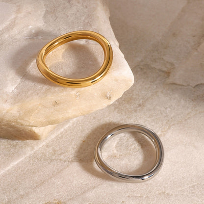 18K Gold and Silver Clean Lines Chic Stacking Rings