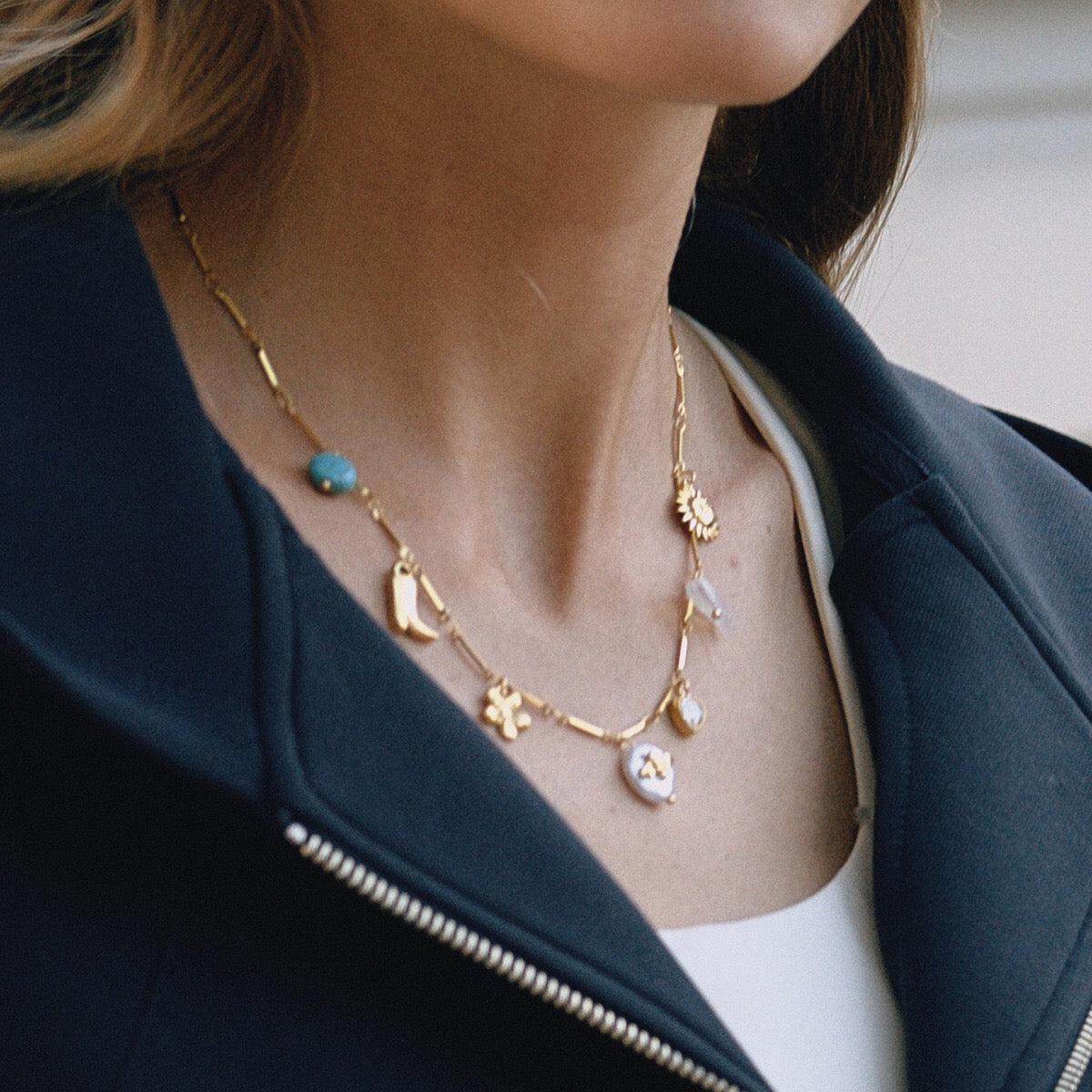 18K Gold Wicked West Cowgirl Charm Necklace