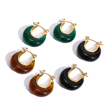 18K Gold Comfort Season Small Hoop Dangle Huggie Earrings