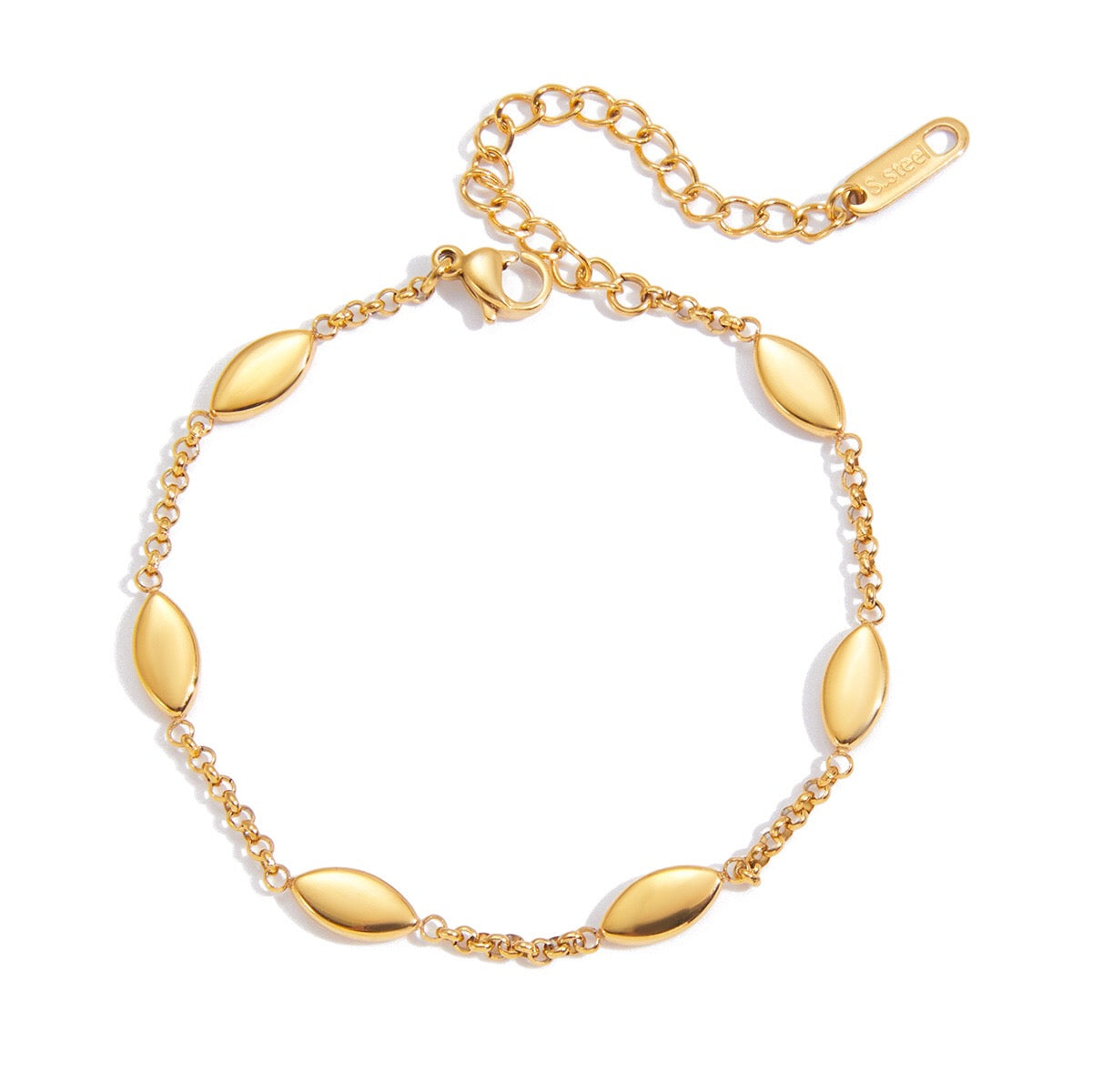 18K Gold Orbit Dainty Chain Bracelet