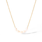 18K Gold Dainty Pearl Chain Necklace