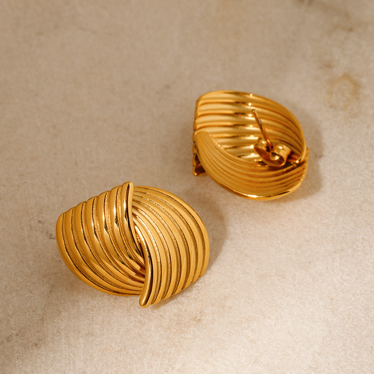 18K Gold Hold Together Stud Earrings