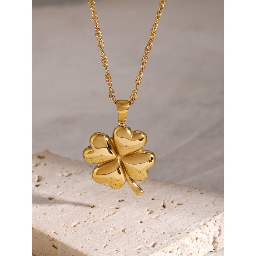 18K Gold Four Leaf Clover Necklace