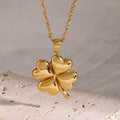 18K Gold Four Leaf Clover Necklace