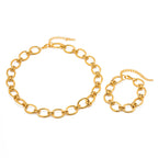 18K Gold Chunky Circle Chain Bracelet