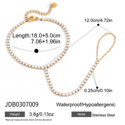 18K Gold Waterproof Aura Tennis Hand Chain Bracelet