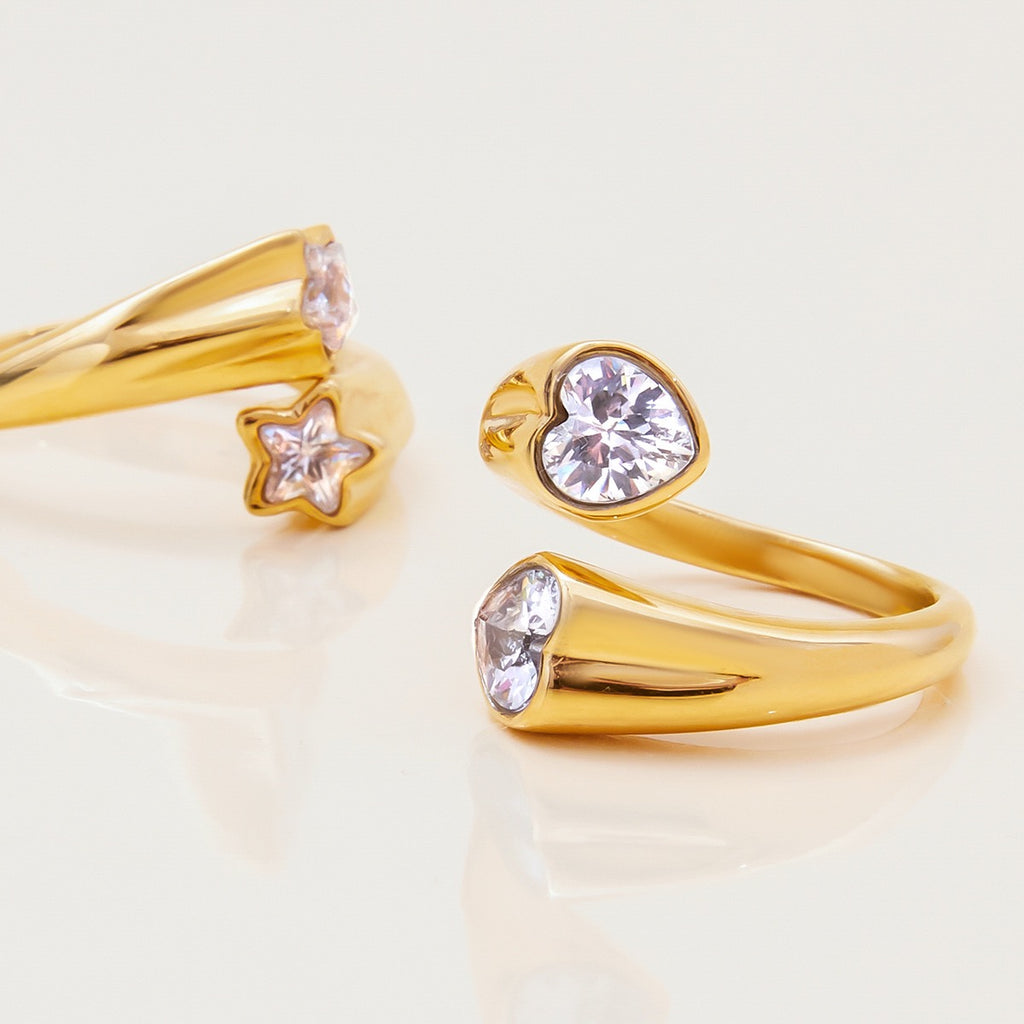 18K Gold Shooting Star Bejeweled Statement Ring