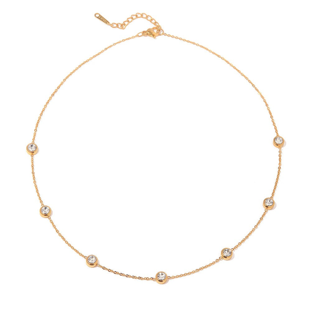 18K Gold Minimal Glow Dainty CZ Chain Necklace