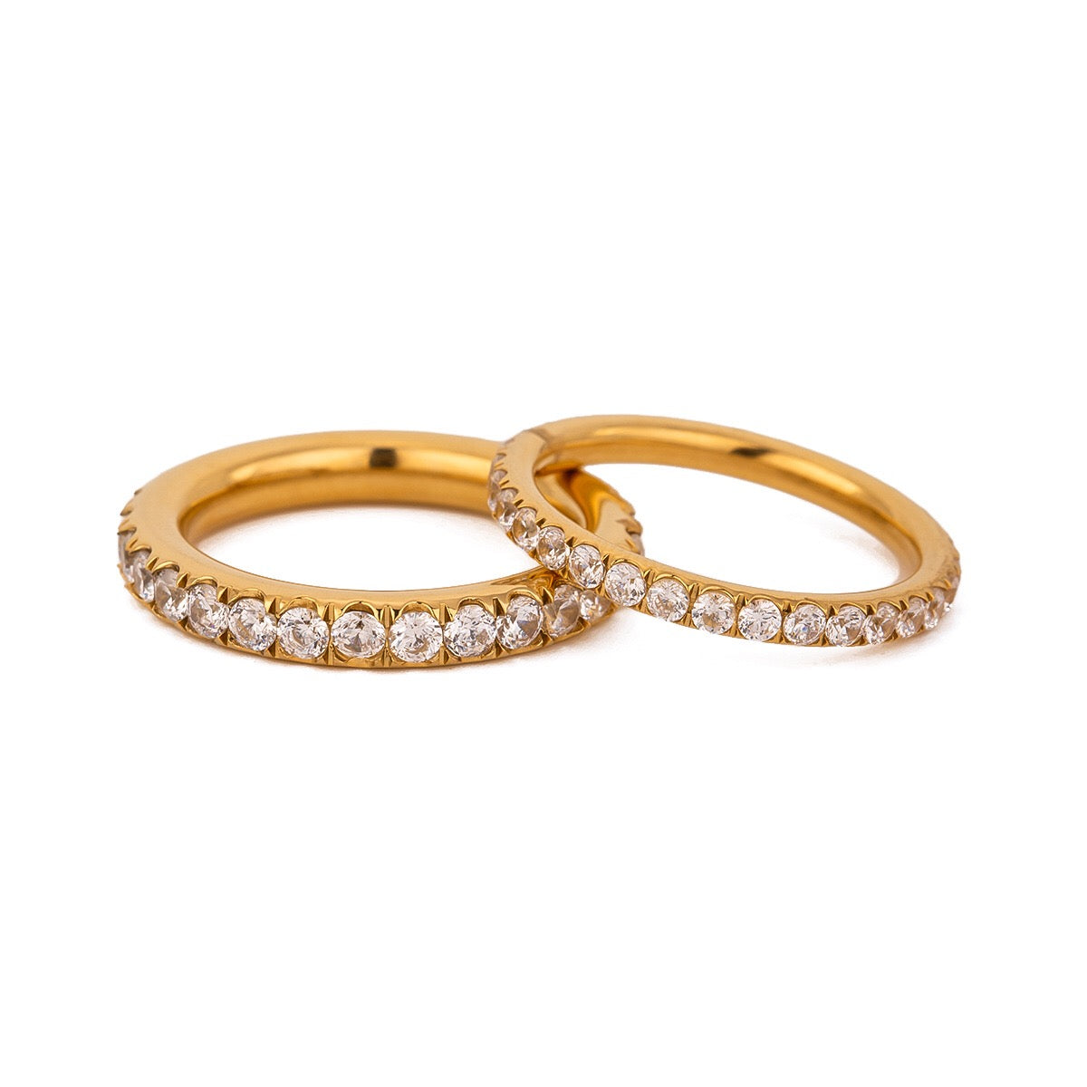 18K Gold Forever Yours Eternity Stacking Promise Couple Ring