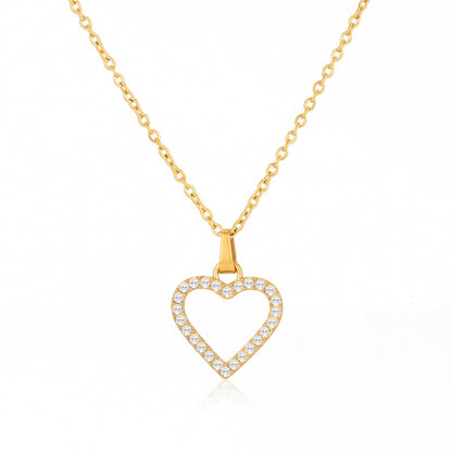 18K Gold Heartstrings Dainty Bling Heart Small Hoop Dangle Huggie Earrings