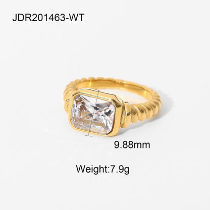 18K Gold Solitaire Statement Ring