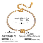 18K Gold Glam Bubble Letter Initial Tennis Bracelet