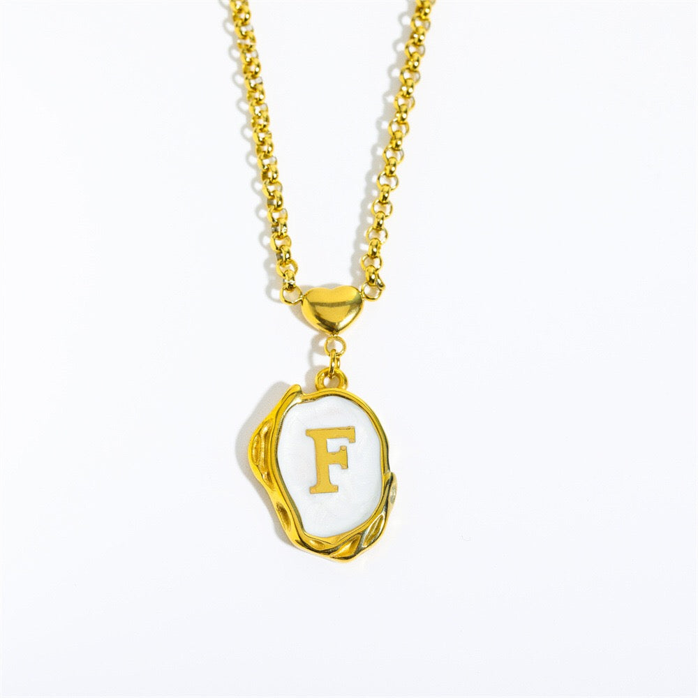 18K Gold Luxury Initial Pendant Necklace