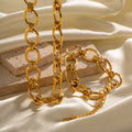 18K Gold Chunky Circle Chain Necklace