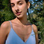 18K Gold Cascade Light Y Shape Lariat Double Chain Dainty Necklace