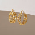 18K Gold Chic Links Chain Hoop Earrings