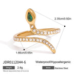 18K Gold Femme Fatale Emerald Pave Snake Ring
