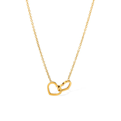 18K Gold Heart Locked Pendant Necklace