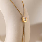18K Gold Skin Deep Adjustable Lariat Chain Necklace