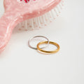 18K Gold and Silver Two Tone Intertwine Multiple Linked Trinity Ring Stack