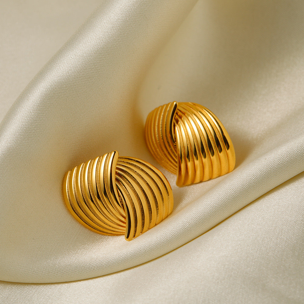 18K Gold Hold Together Stud Earrings