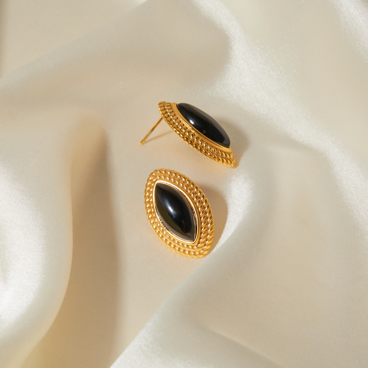 18K Gold Retro Pop Color Statement Stud Earrings