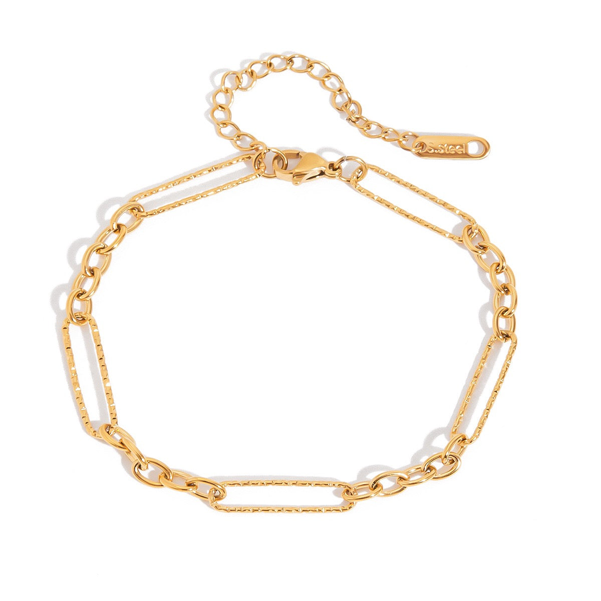 18K Gold Floating Pearls Chain Bracelet Stack