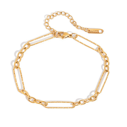 18K Gold Floating Pearls Chain Bracelet Stack