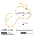 18K Gold Waterproof Elegant Pearl Hand Chain Bracelet