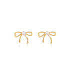 18K Gold Bow Earrings