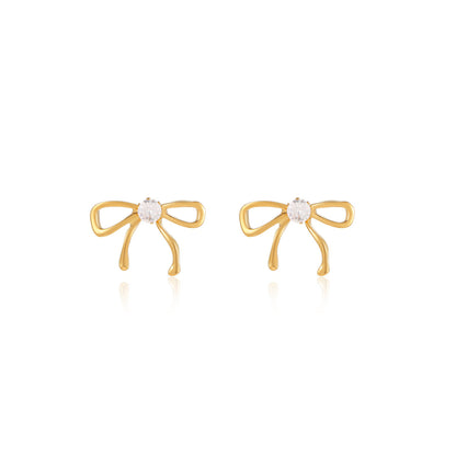 18K Gold Bow Earrings