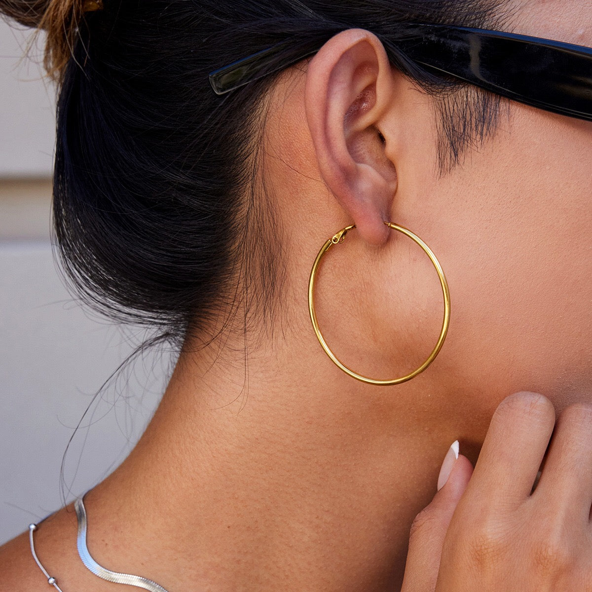 18K Gold and Silver Minimalist Essential Hoop Huggie Earrings