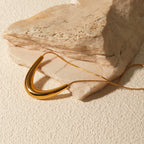 18K Gold Simple Geometric Chic Pendant Necklace