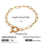 18K Gold Palm Tree Charm Purple Chain Wristband Bracelet Stack