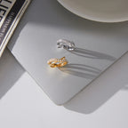 18K Gold and Silver Endless Embrace Eternity Ring