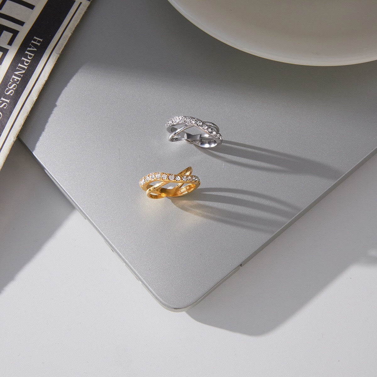 18K Gold and Silver Endless Embrace Eternity Ring