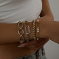 18K Gold and Silver Two Tone Duality Chain Bracelet Stack