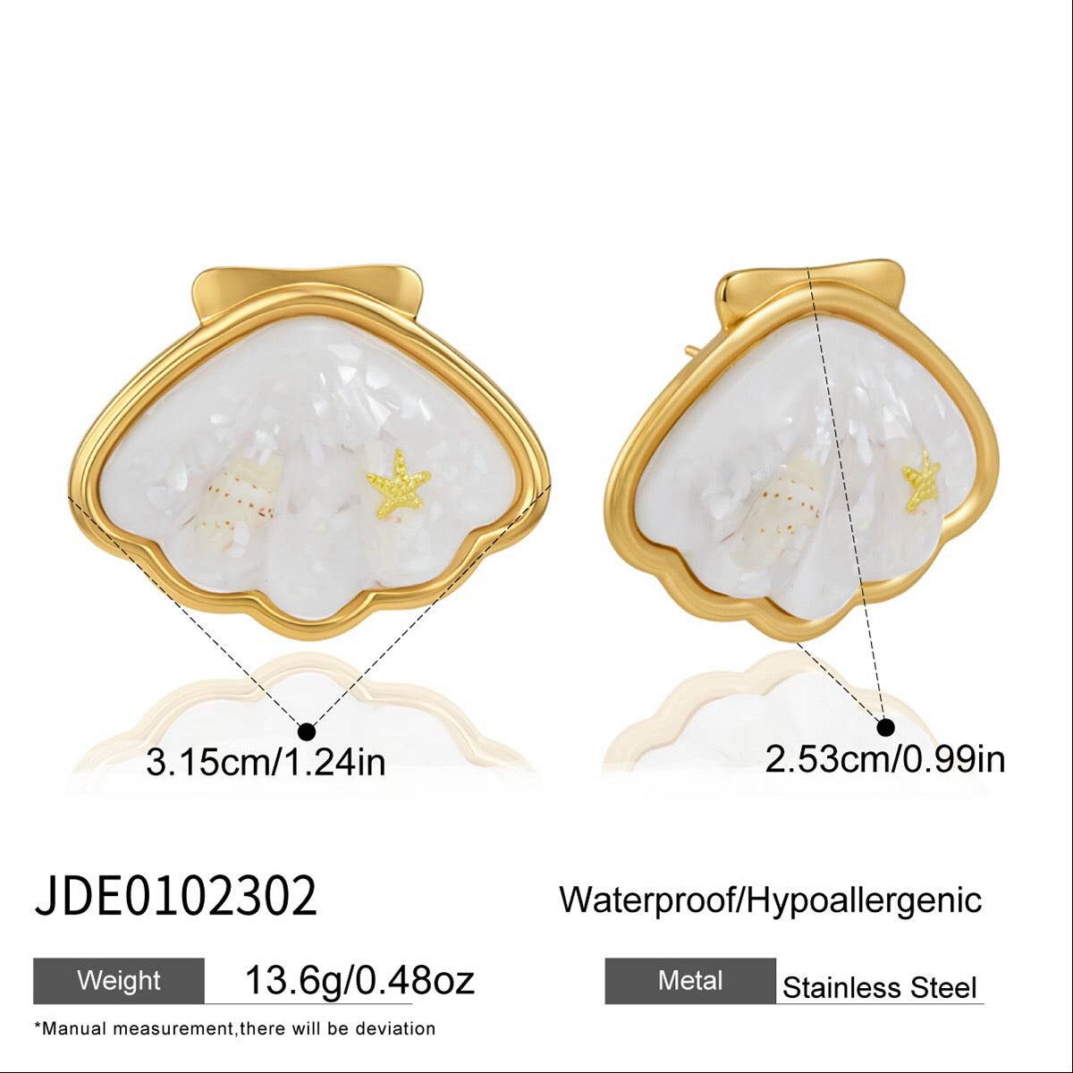 18K Gold Salt Air Seashell Pendant Necklace