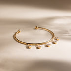 18K Gold Golden Tease Bangle Cuff Bracelet