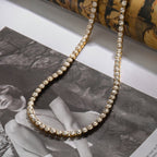 18K Gold Extra Bling CZ Tennis Chain Adjustable Choker Necklace