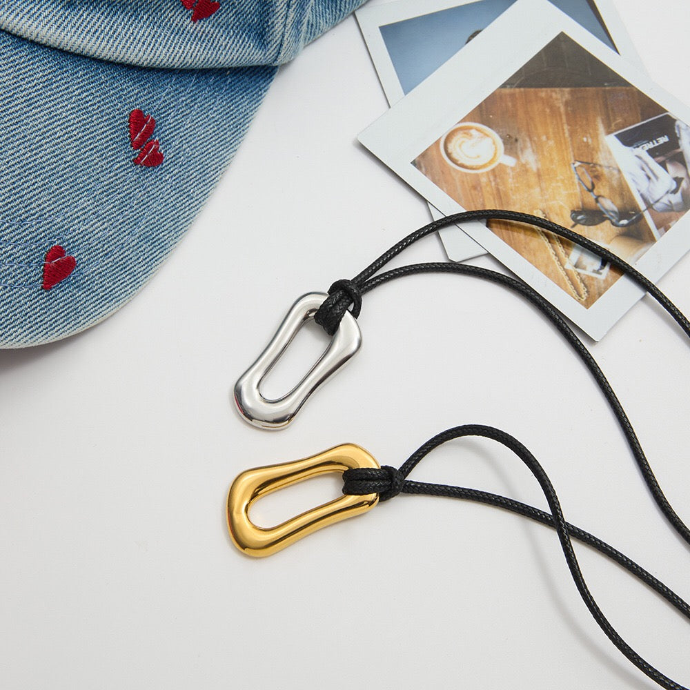 18K Gold Geometric Bubble Pendant Statement Necklace