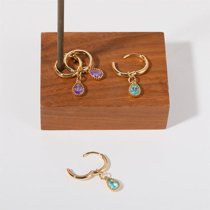 14K Gold Chic Birthstone Huggie Earrings