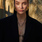 18K Gold Heart Statement Pendant Rope Necklace