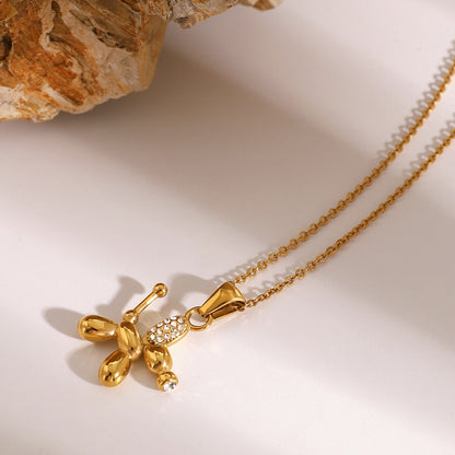 18K Gold Balloon Dog Pendant Necklace