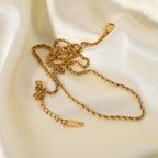18K Gold Rope Chain Necklace