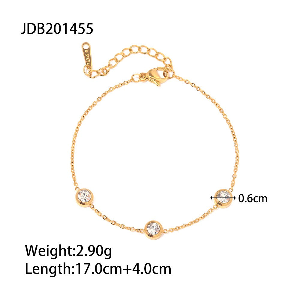 18K Gold Minimal Glow Dainty CZ Chain Necklace